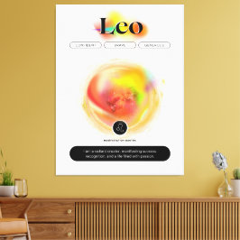Impressão Em Tela Símbolo Moderno Zodiac Cotação Leo | Elemento Fogo