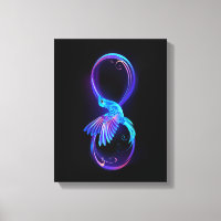 Símbolo Neon Infinity com Hummingbird brilhante