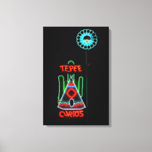 Impressão Em Tela Símbolo Tepee Curios Neon, Tucumcari, Novo Méxic