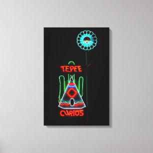 Impressão Em Tela Símbolo Tepee Curios Neon, Tucumcari, Novo Méxic