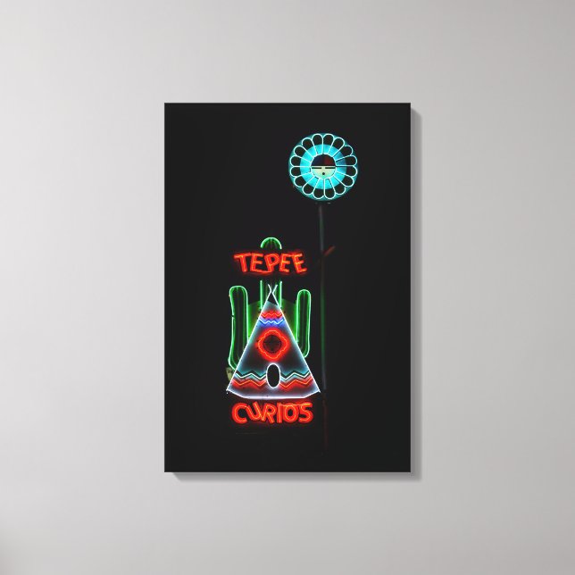 Impressão Em Tela Símbolo Tepee Curios Neon, Tucumcari, Novo México (Frente)