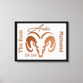 Impressão Em Tela Símbolo Zodiac - Bronze Aries - Framboçado