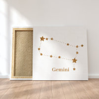 Símbolo Zodiac Moderno Gemini Dourado | Ar de elem