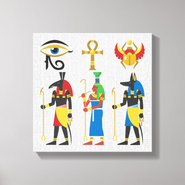 Impressão Em Tela Símbolos Egípcios (Frente)