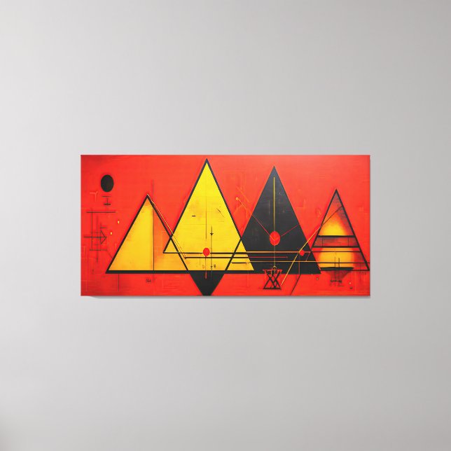 Impressão Em Tela Símbolos Geométricos Abstrato nº 03. (Frente)