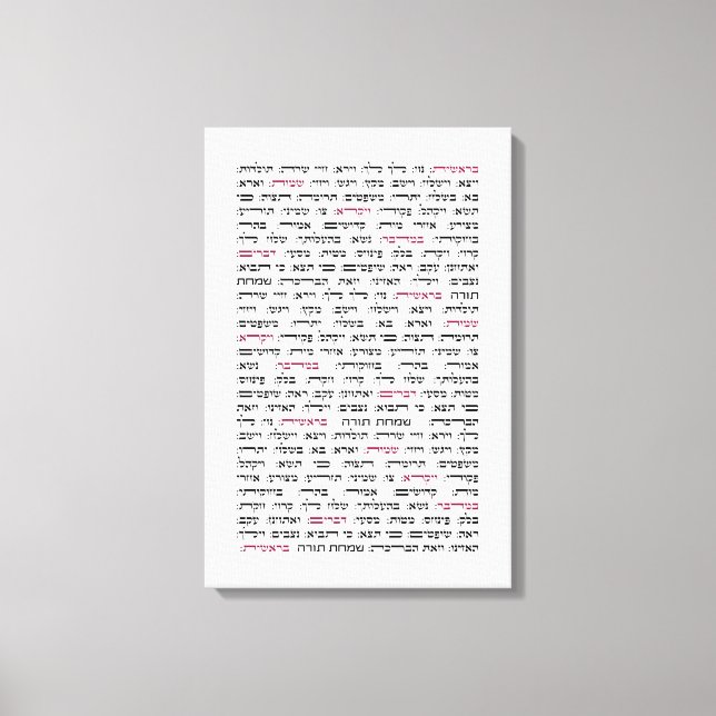 Impressão Em Tela Simchat Torah - Hebraico - Ciclo de Parshiot Canva (Frente)