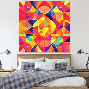 Impressão Em Tela Simetria de Abstrato vibrante
