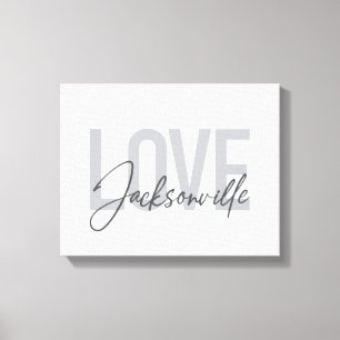 Impressão Em Tela Simples, moderno, legal design Love Jacksonville