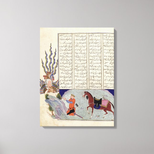Impressão Em Tela Simurgh oferece Zal, o pai do Roustem (Frente)