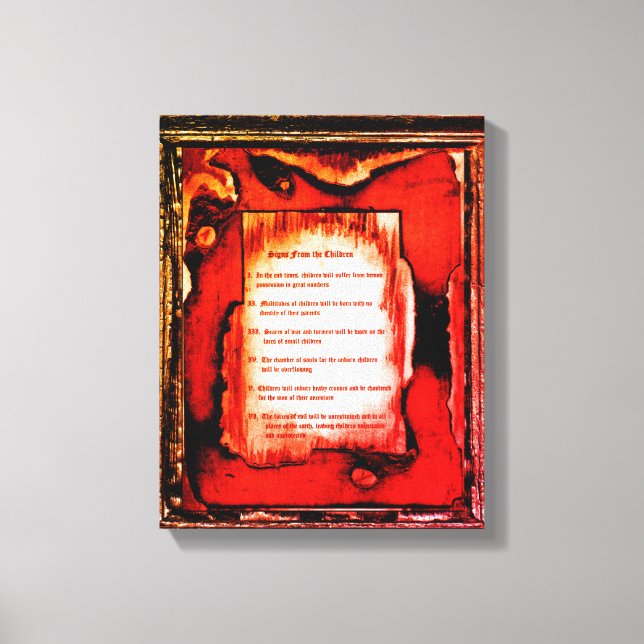 Impressão Em Tela Sinais Das Crianças (Frente)