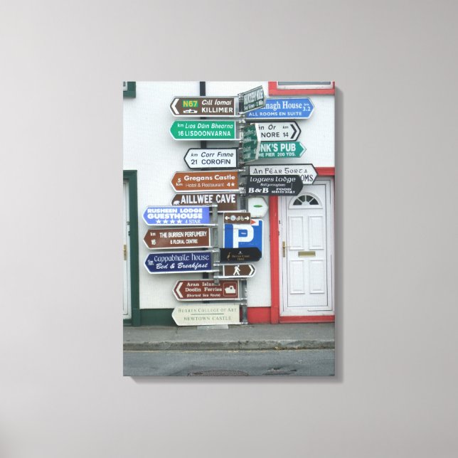 Impressão Em Tela Sinais de rua irlandeses (Frente)