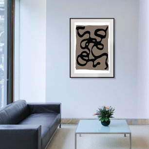 Impressão Em Tela Sinais distantes: Abstrato preto e Cinza