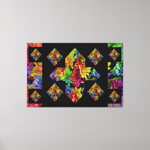 Impressão Em Tela Sinal de abstrato Plus de Arte Floral Multicolorid
