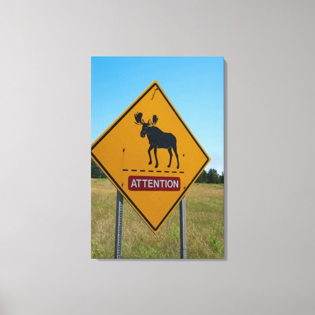 Impressão Em Tela Sinal de Alerta de Alce (Frente)