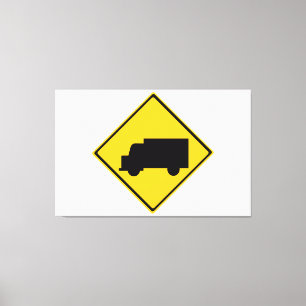 Impressão Em Tela Sinal de aviso de caminhão rodoviário