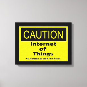 Impressão Em Tela Sinal de Aviso de Caução IoT da Internet das Coisa
