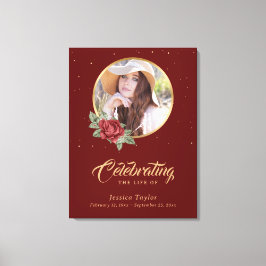 Impressão Em Tela Sinal de boas-vindas do Funeral Dourado Vermelho