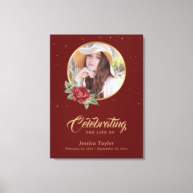 Impressão Em Tela Sinal de boas-vindas do Funeral Dourado Vermelho (Frente)