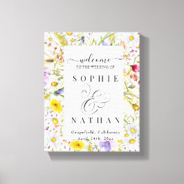 Impressão Em Tela Sinal de boas-vindas do primavera Summer Wildflowe