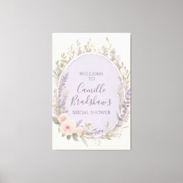 Impressão Em Tela Sinal de Boas-vindas Floral de lavanda e Blush