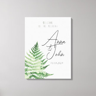 Impressão Em Tela Sinal de Casamento de Fern Verde Minimalista