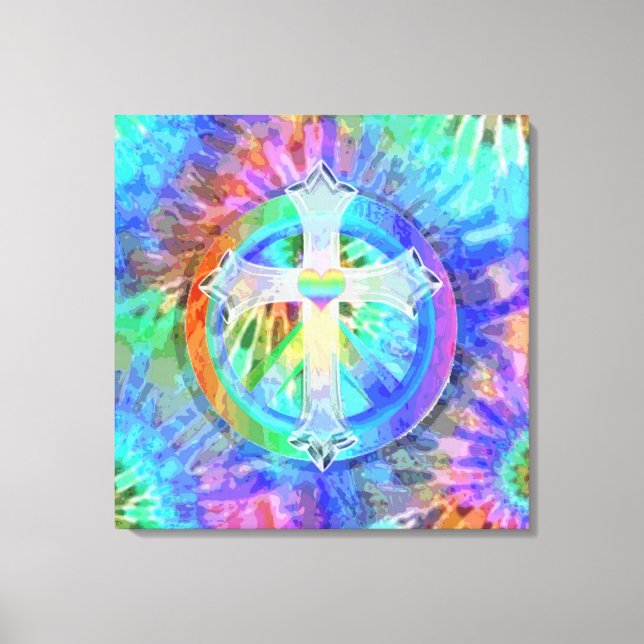 Impressão Em Tela Sinal de Cruz e Paz (Frente)