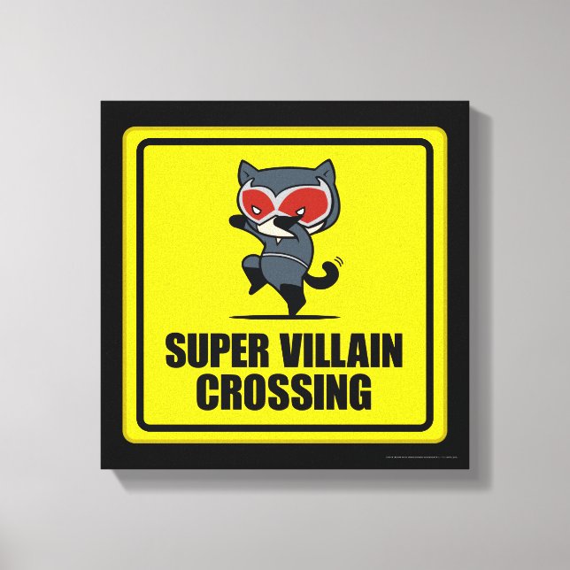 Impressão Em Tela Sinal de Cruzamento de Super Villain Chibi CatWome (Frente)