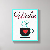Sinal de despertar para cozinha, café, azul-turque