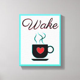 Impressão Em Tela Sinal de despertar para cozinha, café, azul-turque