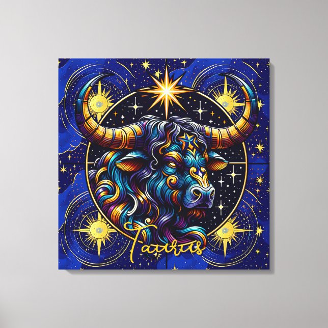 Impressão Em Tela Sinal de Horoscópio Taurus Zodiac Astrologia (Frente)