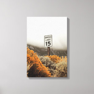 Impressão Em Tela Sinal de limite de velocidade 15 com pincel de Our