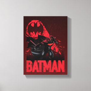 Impressão Em Tela Sinal de Morcego Vermelho do Batman