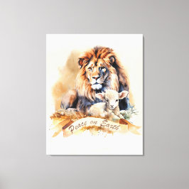 Impressão Em Tela Sinal de Natal do Leão e do Lamb