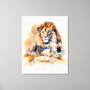 Impressão Em Tela Sinal de Natal do Leão e do Lamb