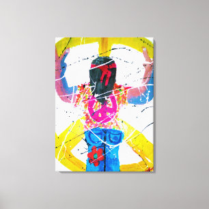 Impressão Em Tela Sinal de Paz Hippie