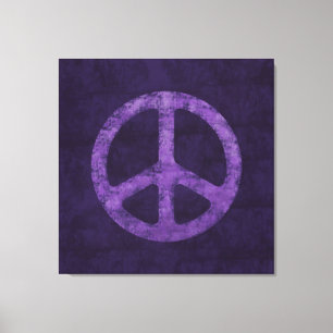 Impressão Em Tela Sinal de paz roxo afligido