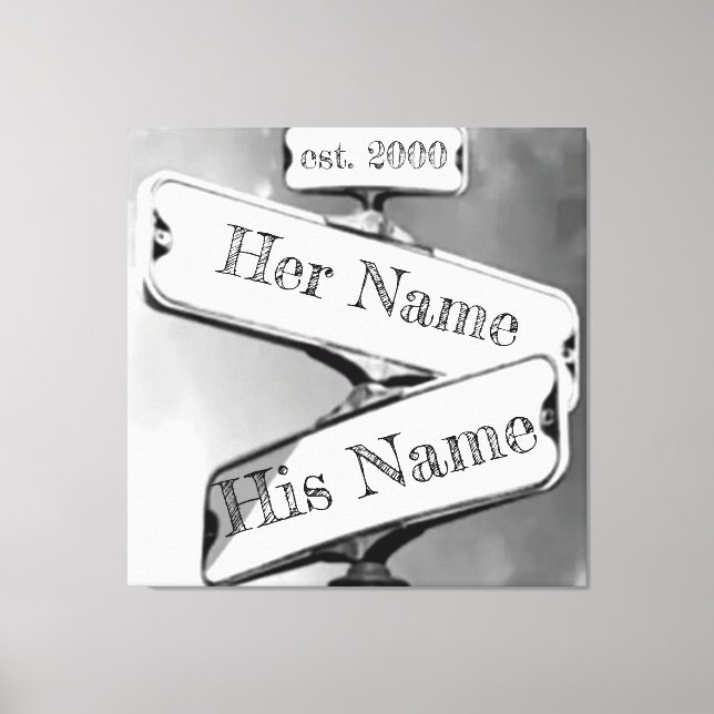 Impressão Em Tela Sinal de Rua de Relacionamento Personalizado (Frente)