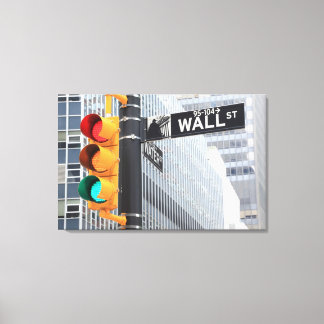 Impressão Em Tela Sinal de semáforo e Wall Street