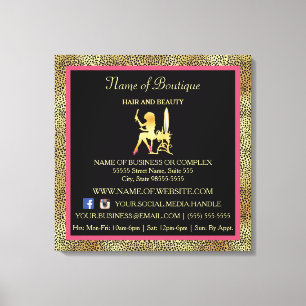 Impressão Em Tela Sinal Dourado cor-de-rosa da informação do