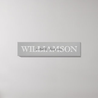 Impressão Em Tela Sinal Monograma do Nome da Família da cinza
