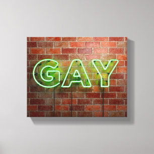Impressão Em Tela Sinal neon gay iluminado SlipperyJoe brilhante vív