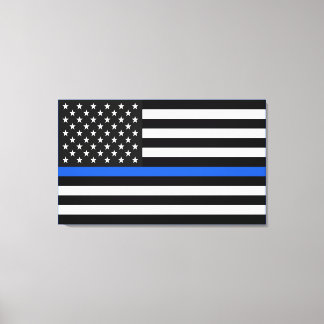 Impressão Em Tela Sinalizador Americano Thin Blue Line
