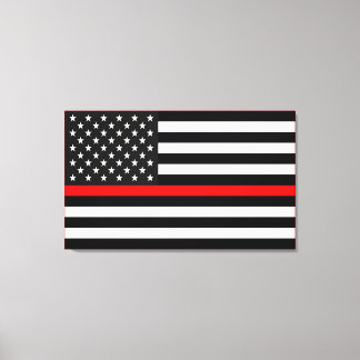Impressão Em Tela Sinalizador Americano Thin Red Line