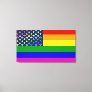 Impressão Em Tela Sinalizador Arco-Íris Lgbtq