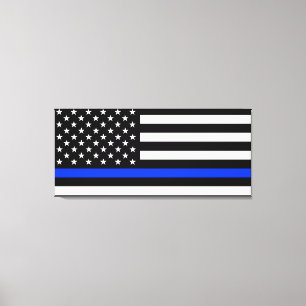 Impressão Em Tela Sinalizador da Polícia de Linha Azul-Fino