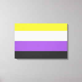 Impressão Em Tela Sinalizador Enby (Orgulho Não-Binário)