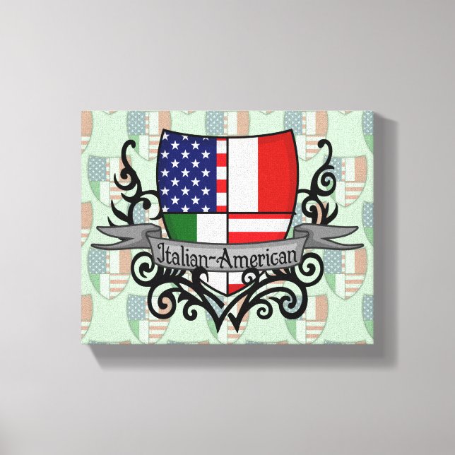 Impressão Em Tela Sinalizador Shield Italiano-Americano (Frente)