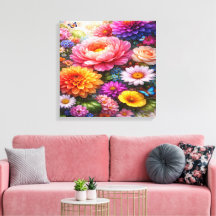Sinfonia Floral Vibrante com Borboletas