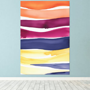 Impressão Em Tela Sinfonia Serene Ocean: inspirada em Abstrato Wave