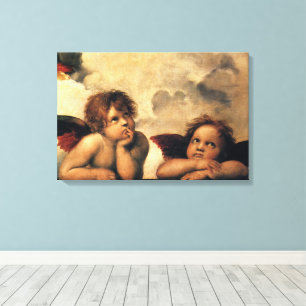 Impressão Em Tela Sistine Madonna Angels por Raphael Sanzio